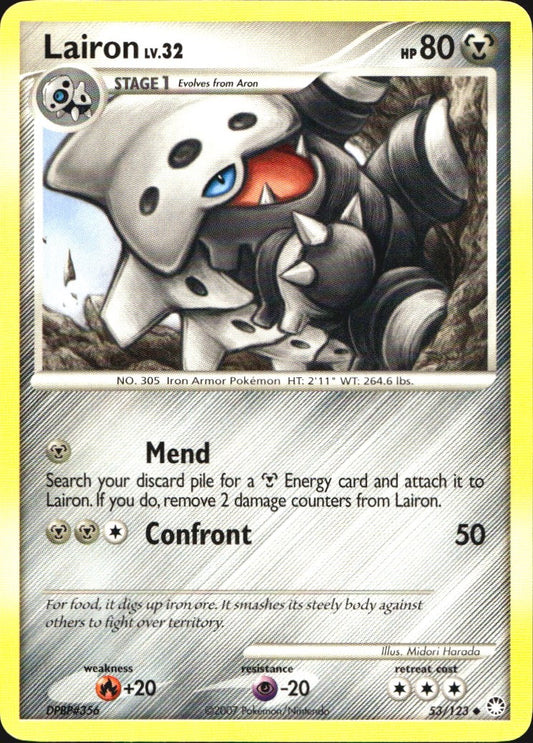 Lairon 53/123 Uncommon Mysterious Treasures Pokemon Near Mint