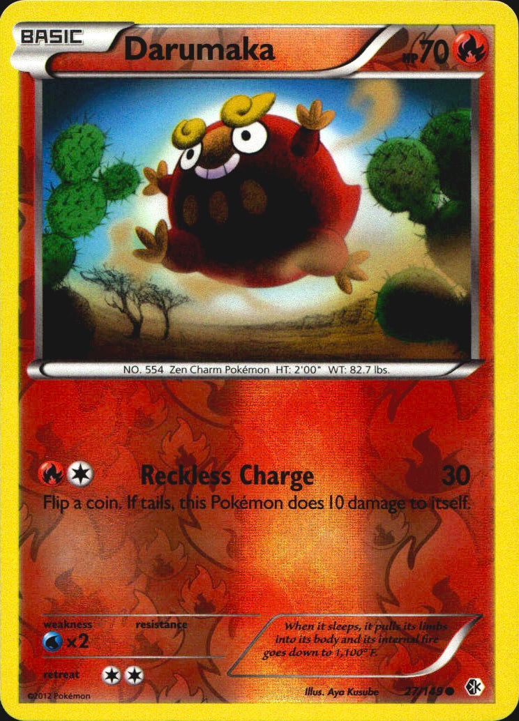 Darumaka 27/149 Common Boundaries Crossed Pokemon Reverse Holo Near Mint