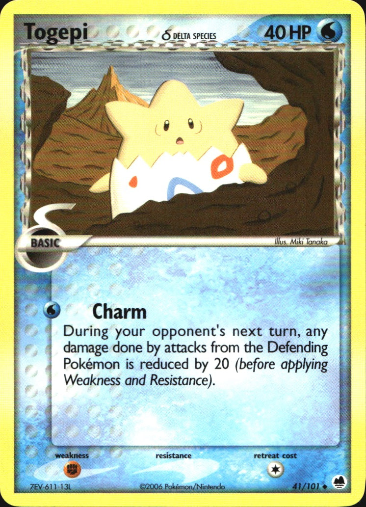 Togepi 41/101 Uncommon Dragon Frontiers Pokemon Near Mint