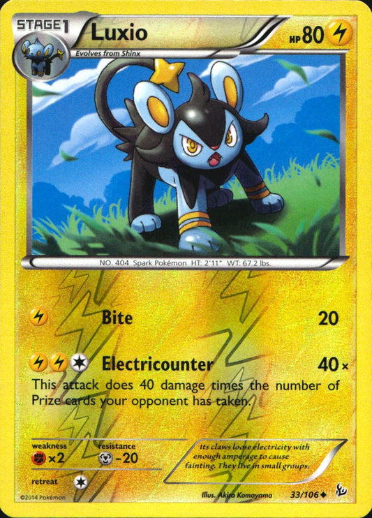 Luxio 33/106 Uncommon Flashfire Pokemon Reverse Holo Near Mint