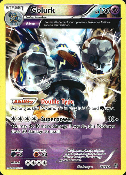 Golurk 35/98 Rare Ancient Origins Pokemon Reverse Holo Near Mint