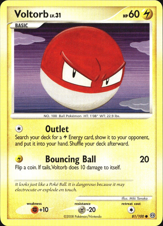 Voltorb 81/100 Common Stormfront Pokemon Near Mint
