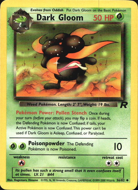 Dark Gloom 36/82 Uncommon Team Rocket Pokemon Near Mint