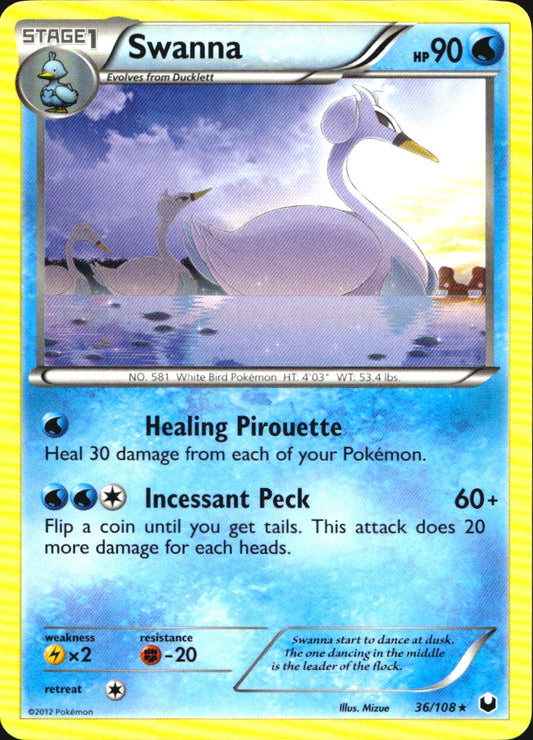 Swanna 36/108 Rare Dark Explorers Pokemon Near Mint