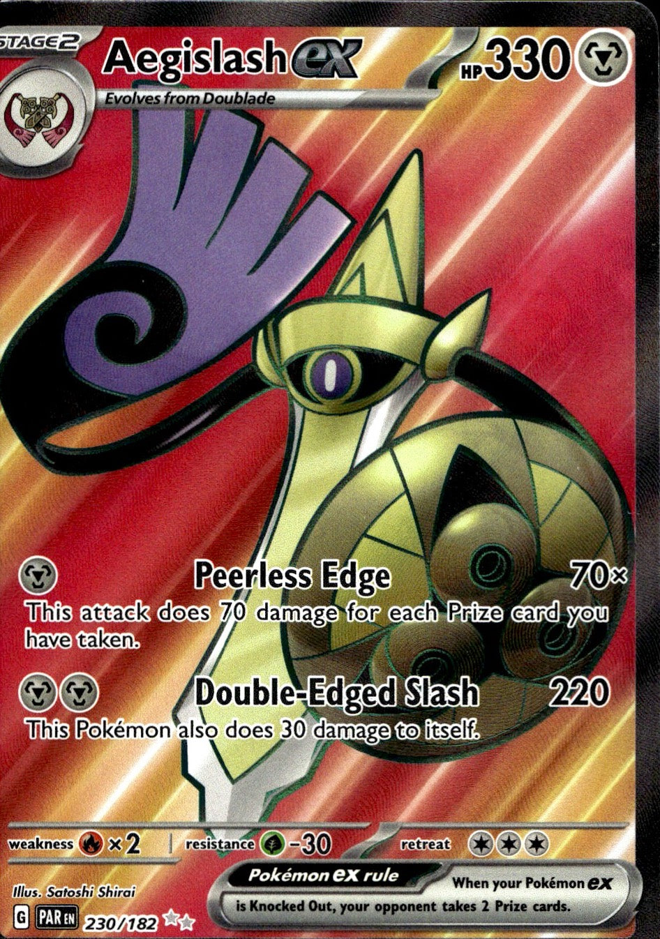 Aegislash ex 230/182 Ultra Rare Paradox Rift Pokemon Near Mint