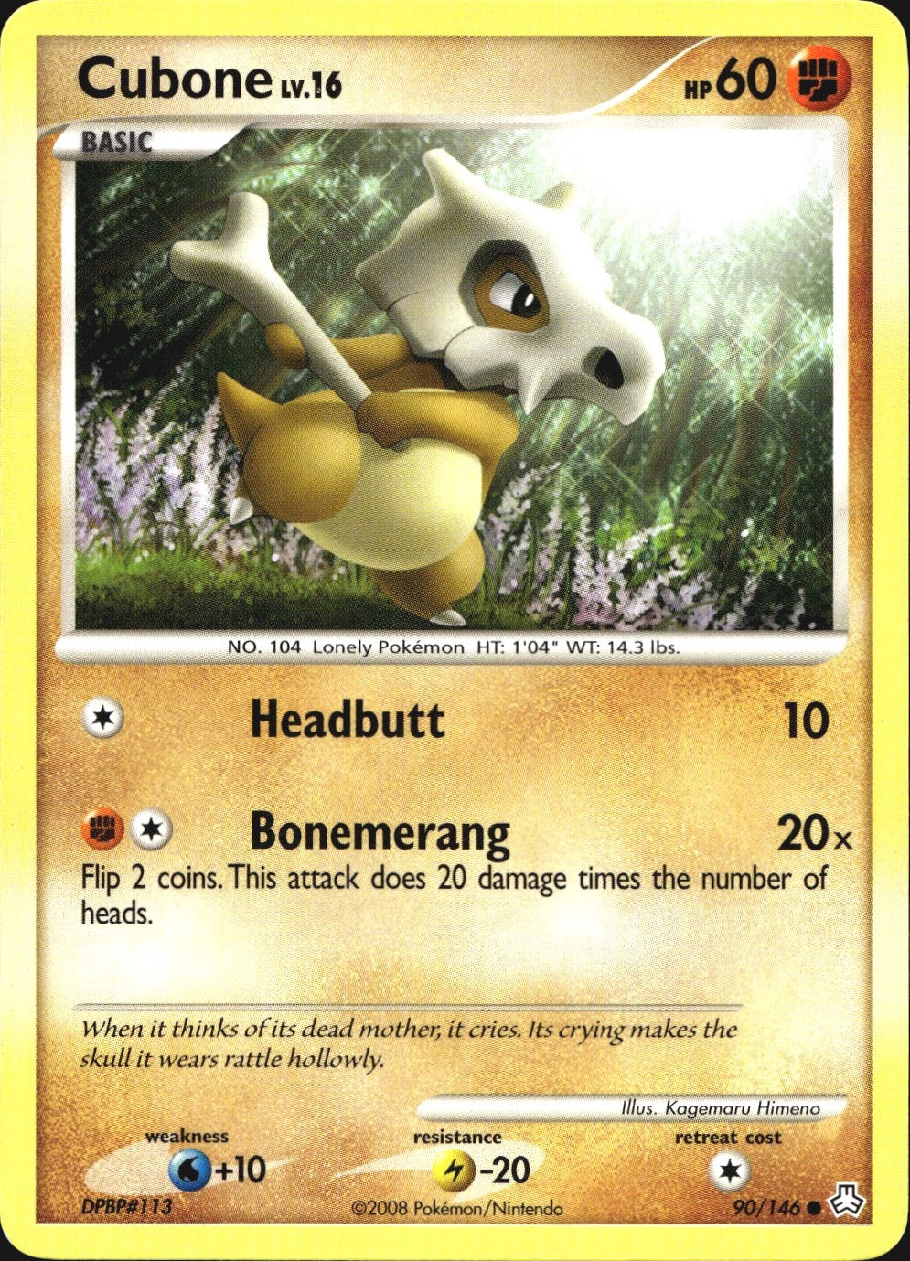Cubone 90/146 Common Legends Awakened Pokemon Near Mint