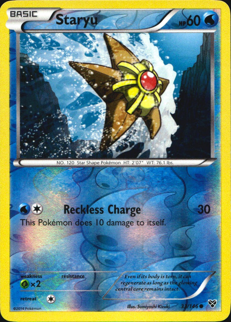 Staryu 33/146 Common XY Pokemon Reverse Holo Near Mint