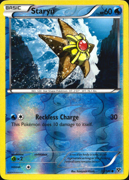 Staryu 33/146 Common XY Pokemon Reverse Holo Near Mint