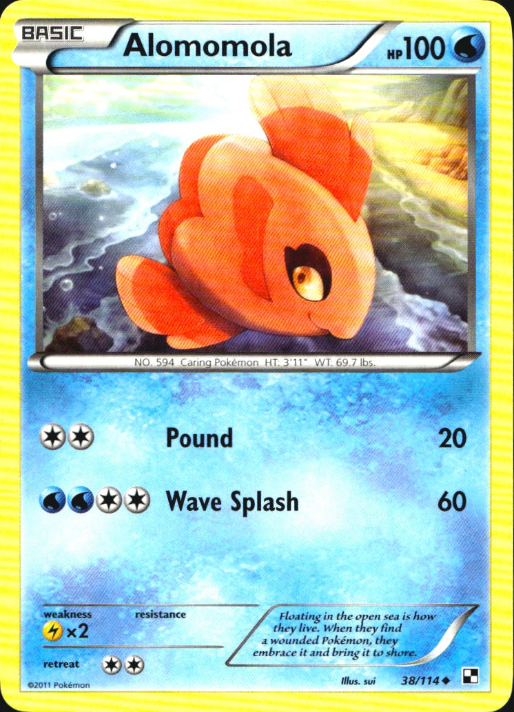 Alomomola 38/114 Uncommon Black & White Pokemon Near Mint