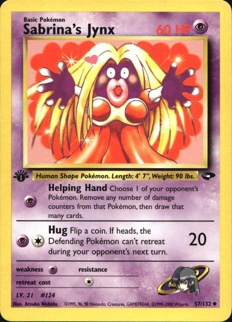 Sabrina's Jynx 57/132 Uncommon Gym Challenge Pokemon 1st Edition Near Mint