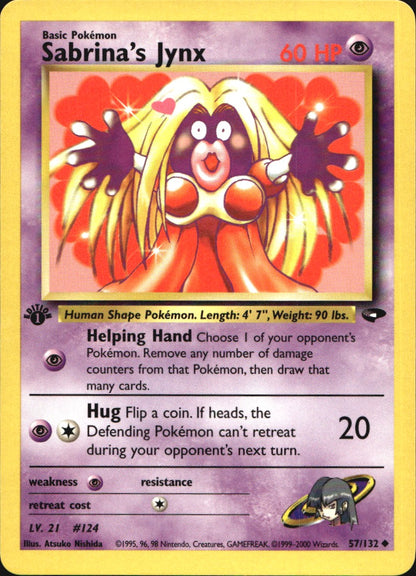 Sabrina's Jynx 57/132 Uncommon Gym Challenge Pokemon 1st Edition Near Mint