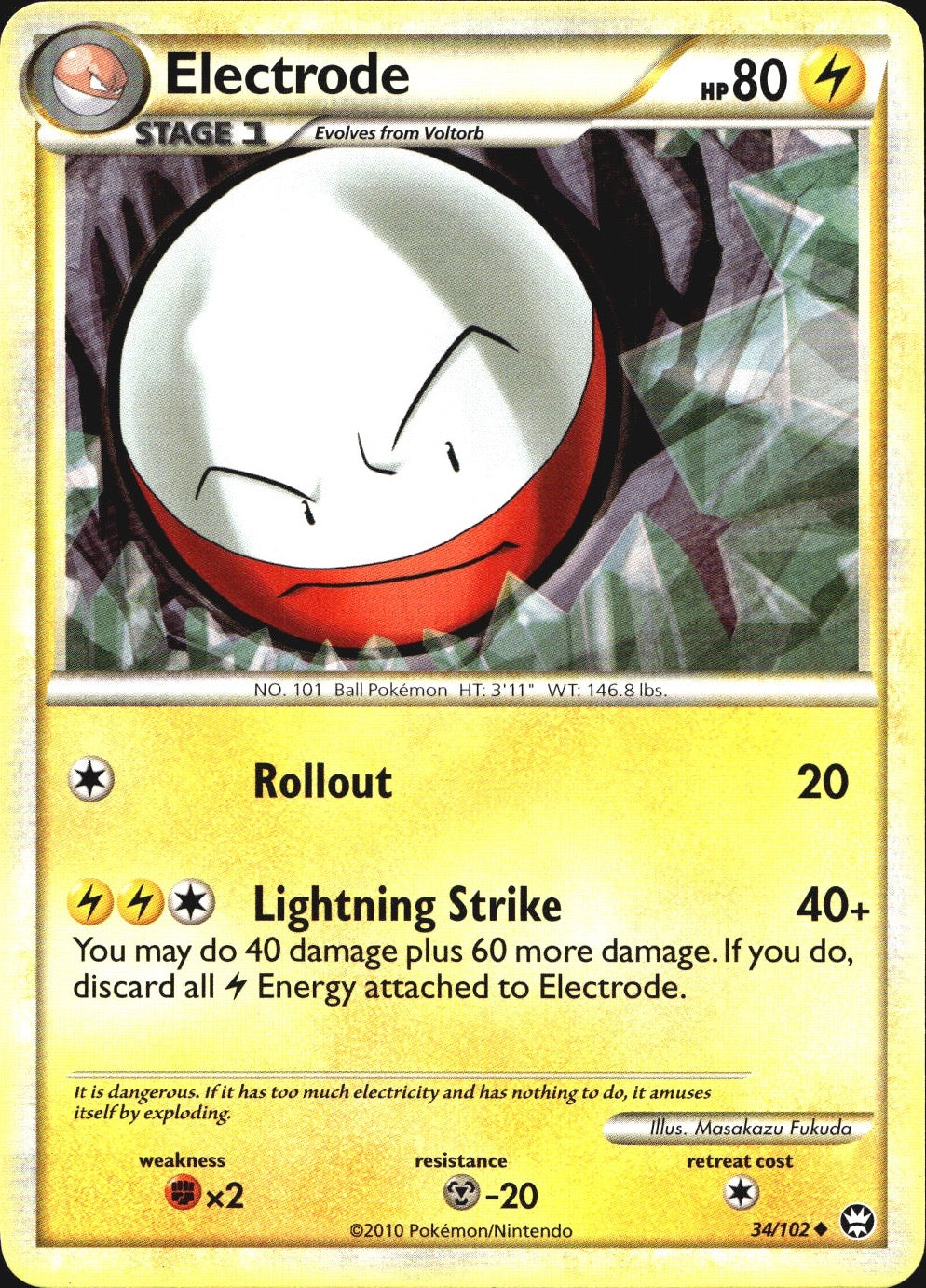 Electrode 34/102 Uncommon HGSS Triumphant Pokemon Near Mint