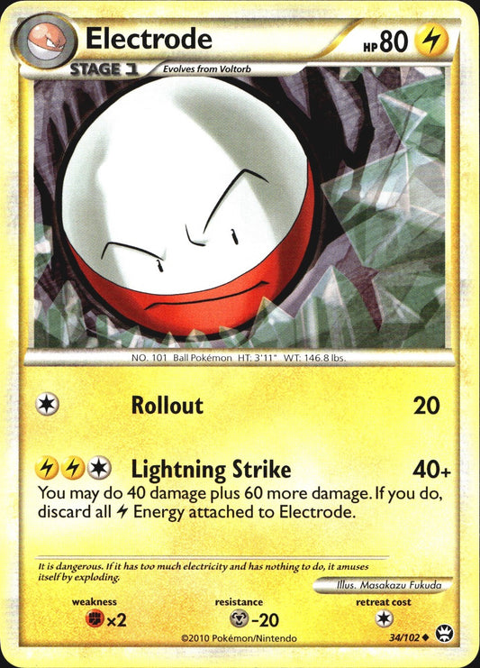 Electrode 34/102 Uncommon HGSS Triumphant Pokemon Near Mint