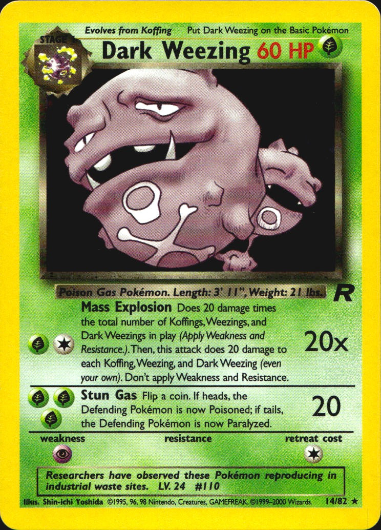 Dark Weezing 31/82 Rare Team Rocket Pokemon Near Mint