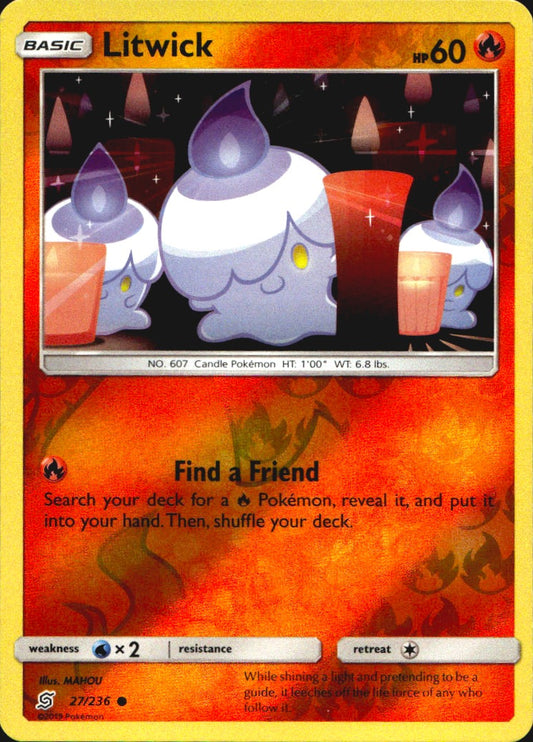 Litwick 27/236 Common Unified Minds Pokemon Near Mint