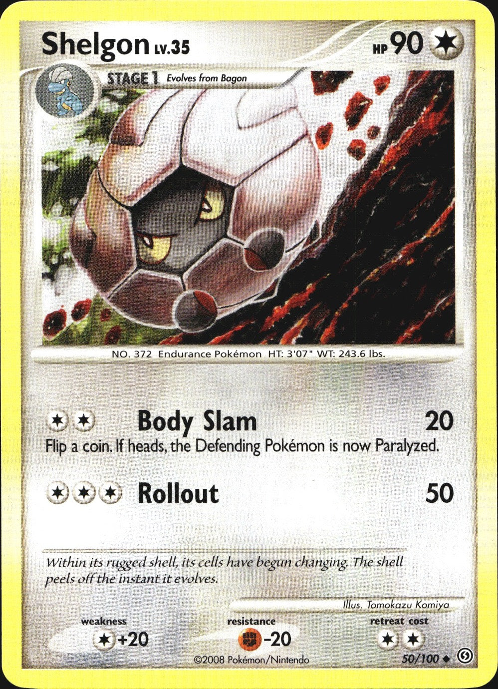 Shelgon 50/100 Uncommon Stormfront Pokemon Near Mint