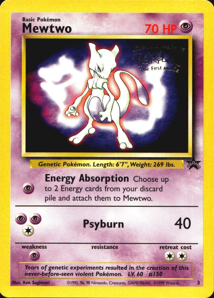 Mewtwo 3 Promo Wizards Black Star Promos Pokemon Near Mint