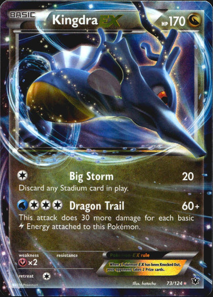 Kingdra EX 73/124 Holo EX Rare Fates Collide Pokemon Near Mint