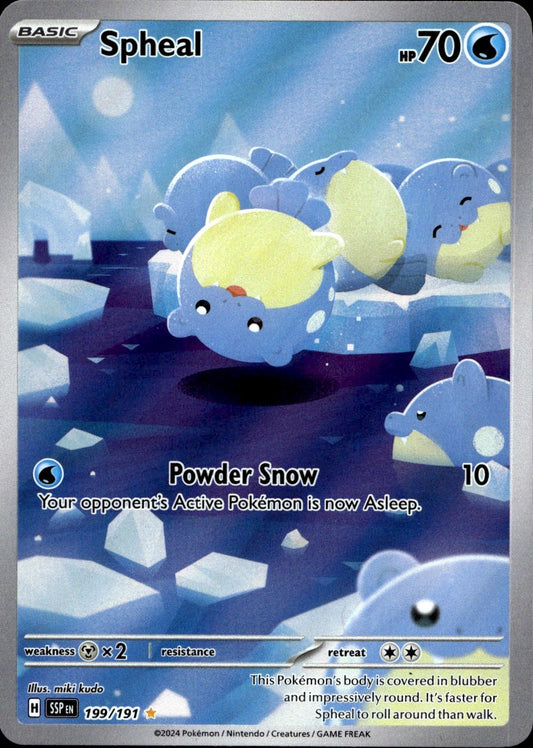 Spheal 199/191 Illustration Rare Surging Sparks Pokemon Near Mint