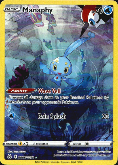 Manaphy GG06/GG70 Holo Crown Zenith Galarian Gallery Pokemon NM
