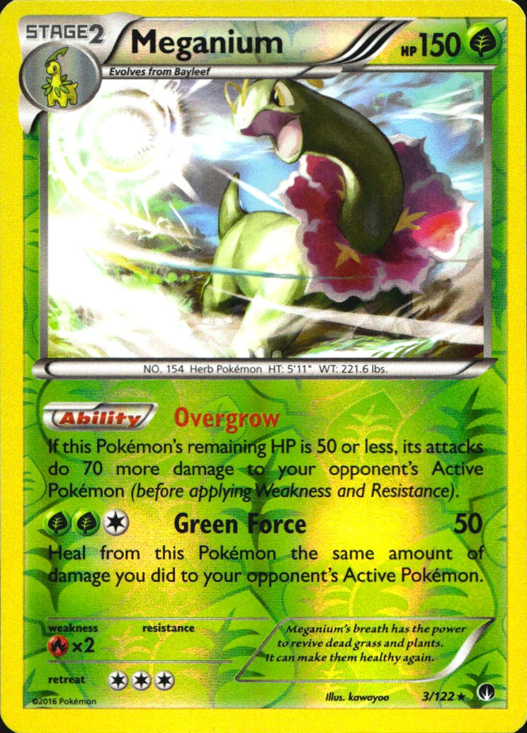 Meganium 3/122 Holo Rare BREAKpoint Pokemon Reverse Holo Near Mint