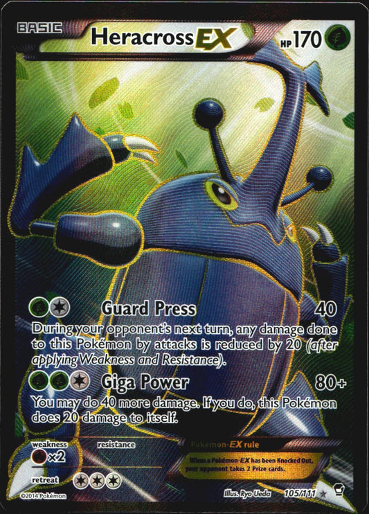 Heracross EX 105/111 Rare Ultra Furious Fists Pokemon Near Mint
