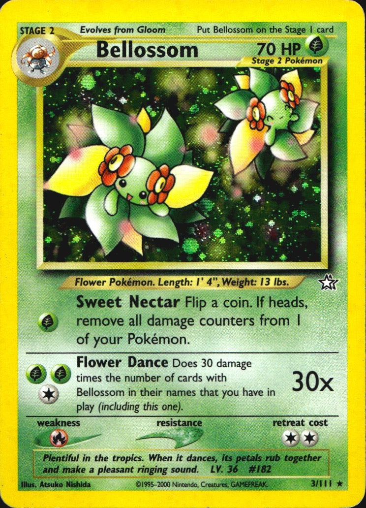 Bellossom 3/111 Holo Rare Neo Genesis Pokemon Lightly Played