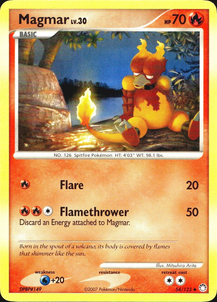 Magmar 54/123 Uncommon Mysterious Treasures Pokemon Near Mint
