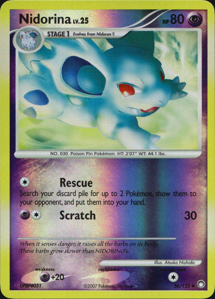 Nidorina 56/123 Uncommon Mysterious Treasures Pokemon Reverse Holo Near Mint