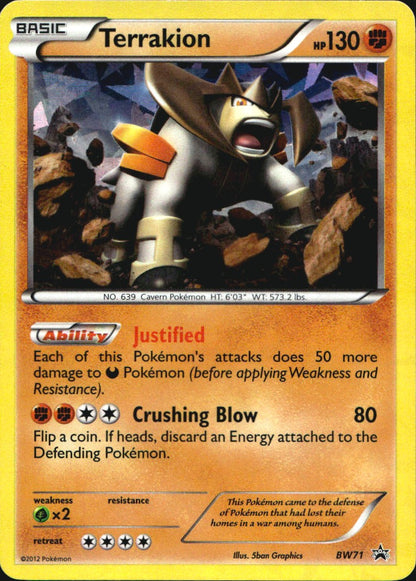 Terrakion BW71 Promo BW Black Star Promos Pokemon Near Mint