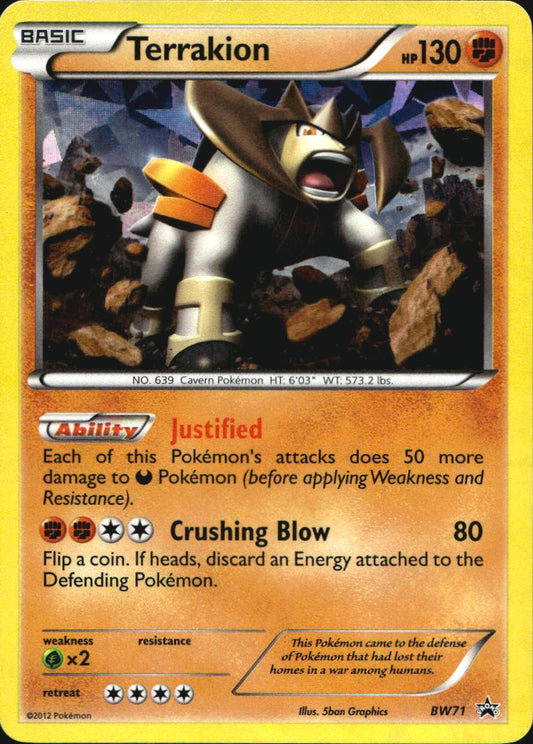 Terrakion BW71 Promo BW Black Star Promos Pokemon Near Mint