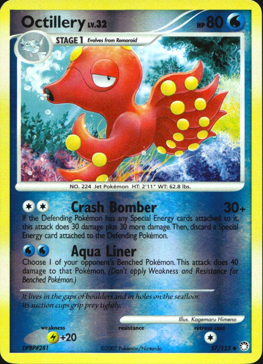 Octillery 57/123 Uncommon Mysterious Treasures Pokemon Reverse Holo Near Mint