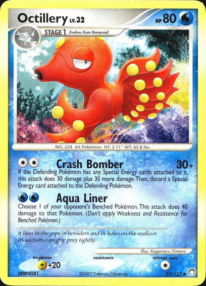Octillery 57/123 Uncommon Mysterious Treasures Pokemon Near Mint
