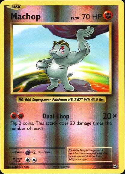 Machop 57/108 Common Evolutions Pokemon Reverse Holo Near Mint