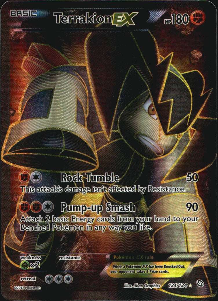 Terrakion EX 121/124 Rare Ultra Dragons Exalted Pokemon Near Mint