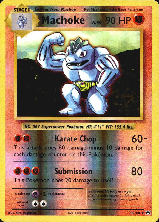 Machoke 58/108 Uncommon Evolutions Pokemon Reverse Holo Near Mint