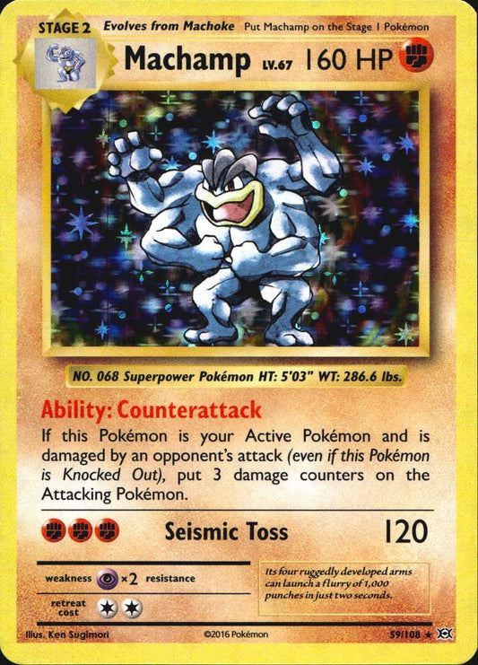 Machamp 59/108 Holo Rare Evolutions Pokemon Near Mint