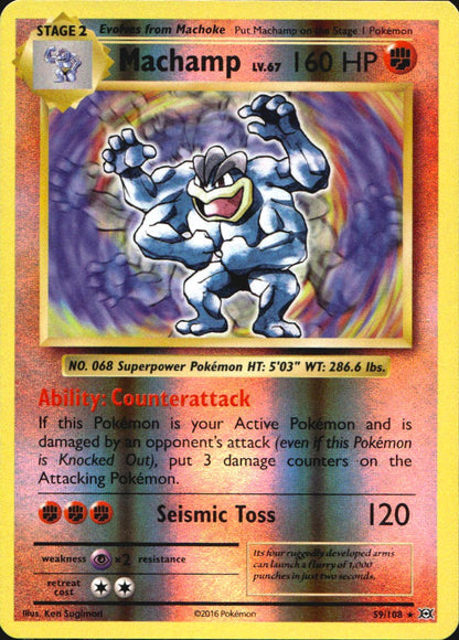 Machamp 59/108 Evolutions Pokemon Reverse Holo Near Mint