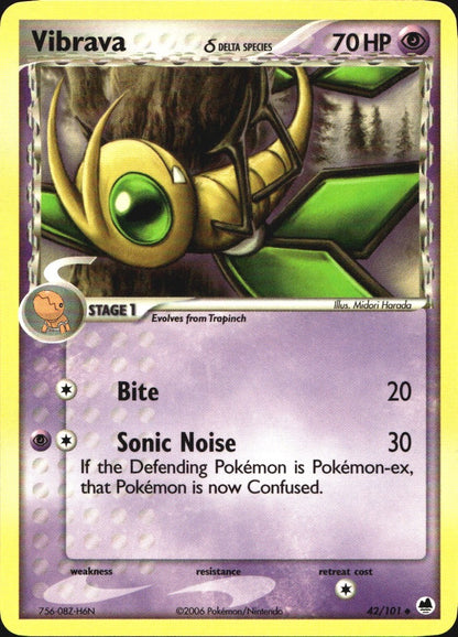 Vibrava 42/101 Uncommon Dragon Frontiers Pokemon Near Mint