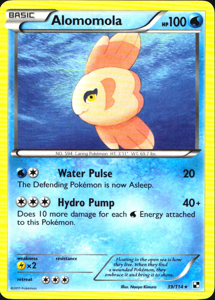 Alomomola 39/114 Rare Black & White Pokemon Near Mint