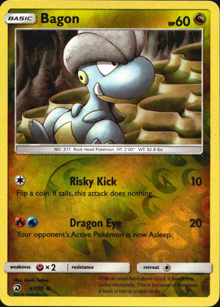 Bagon 42/70 Common Dragon Majesty Pokemon Reverse Holo Near Mint