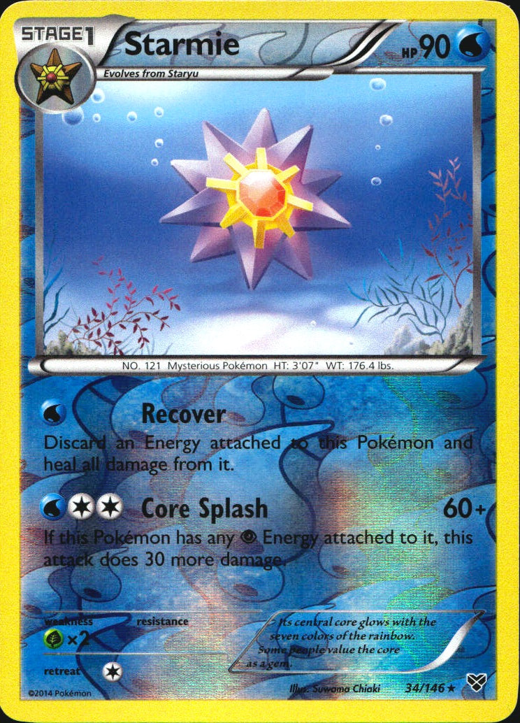 Starmie 34/146 Rare XY Pokemon Reverse Holo Near Mint