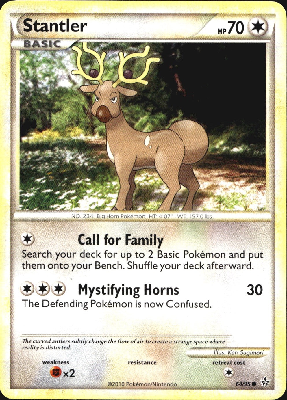 Stantler 64/95 Common HGSS Unleashed Pokemon Near Mint