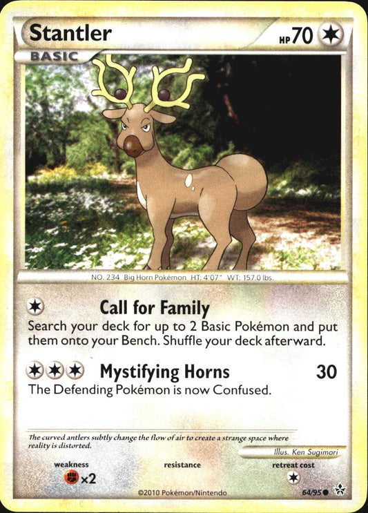Stantler 64/95 Common HGSS Unleashed Pokemon Near Mint