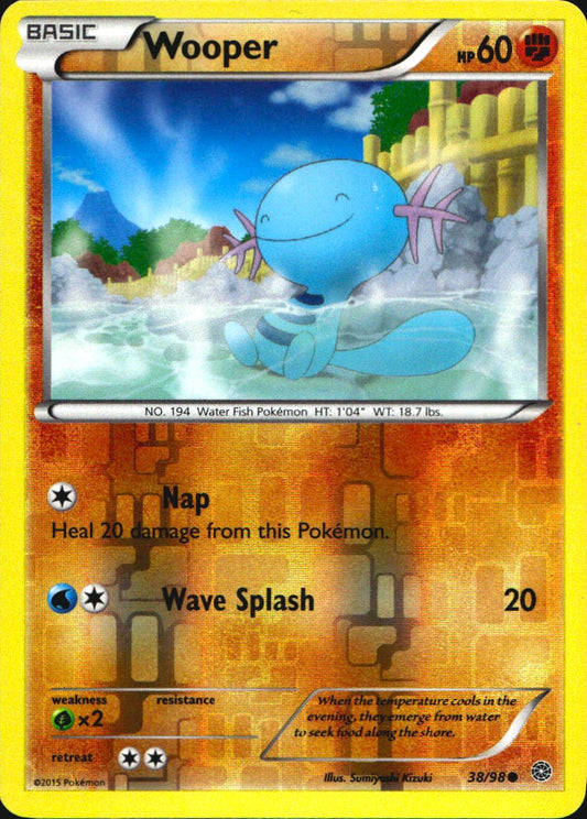 Wooper 38/98 Common Ancient Origins Pokemon Reverse Holo Near Mint
