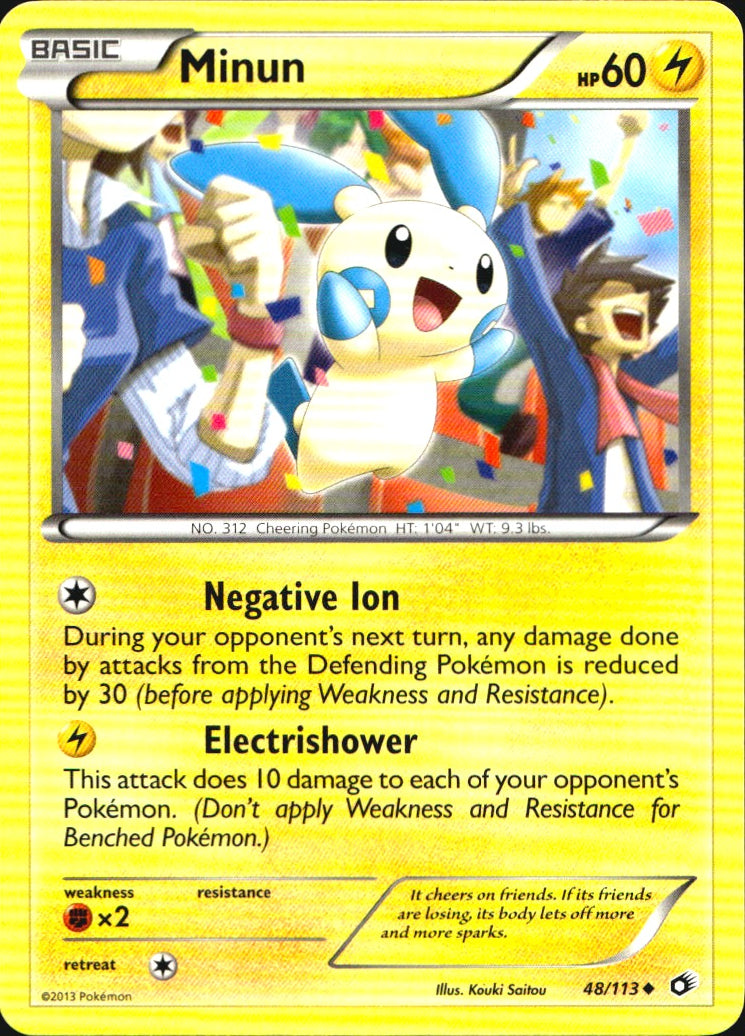 Minun 48/113 Uncommon Legendary Treasures Pokemon Near Mint
