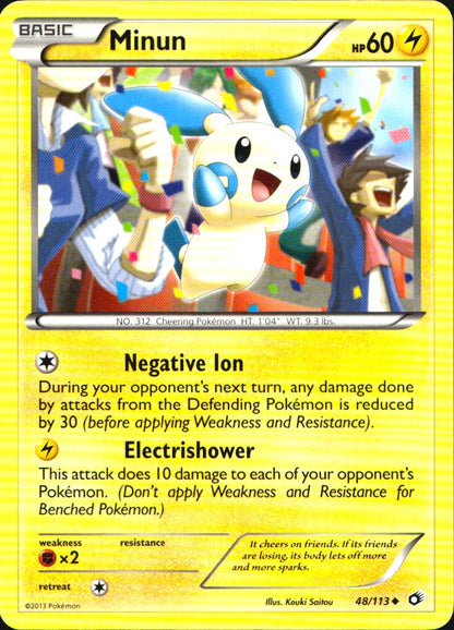 Minun 48/113 Uncommon Legendary Treasures Pokemon Near Mint