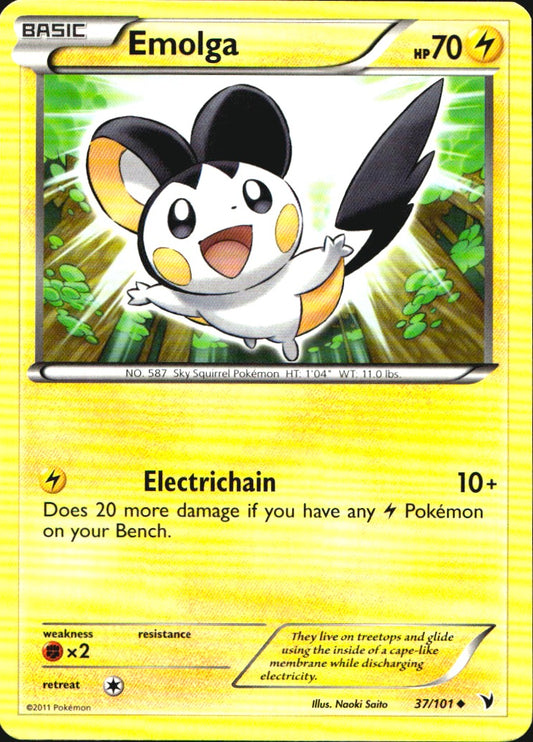 Emolga 37/101 Uncommon Noble Victories Pokemon Near Mint