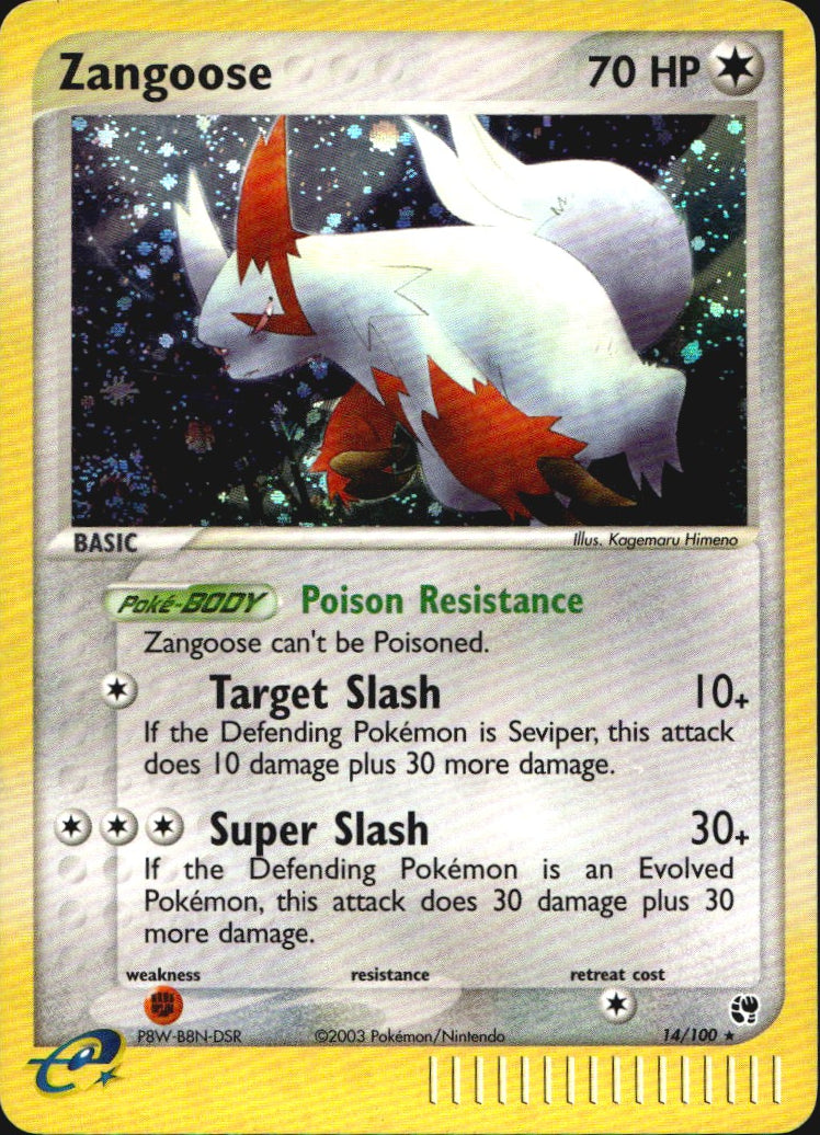 Zangoose 14/100 Holo Rare Sandstorm Pokemon Lightly Played