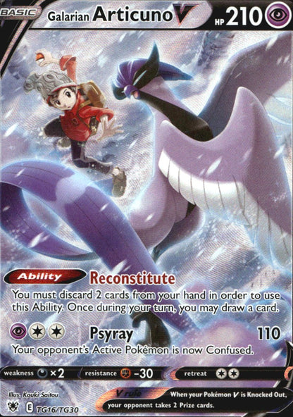 Galarian Articuno V TG16/TG30 Holo Astral Radiance Trainer Gallery Pokemon NM